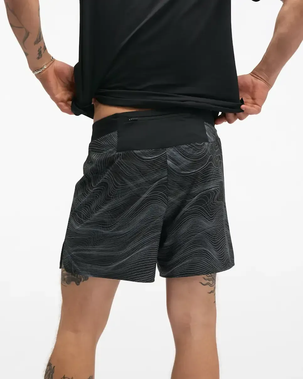 HOKA Glide Short 5” Brief Black White Prt