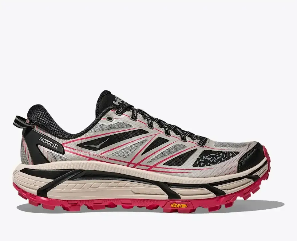 HOKA Mafate Speed 2 Galactic Grey Ruby Red